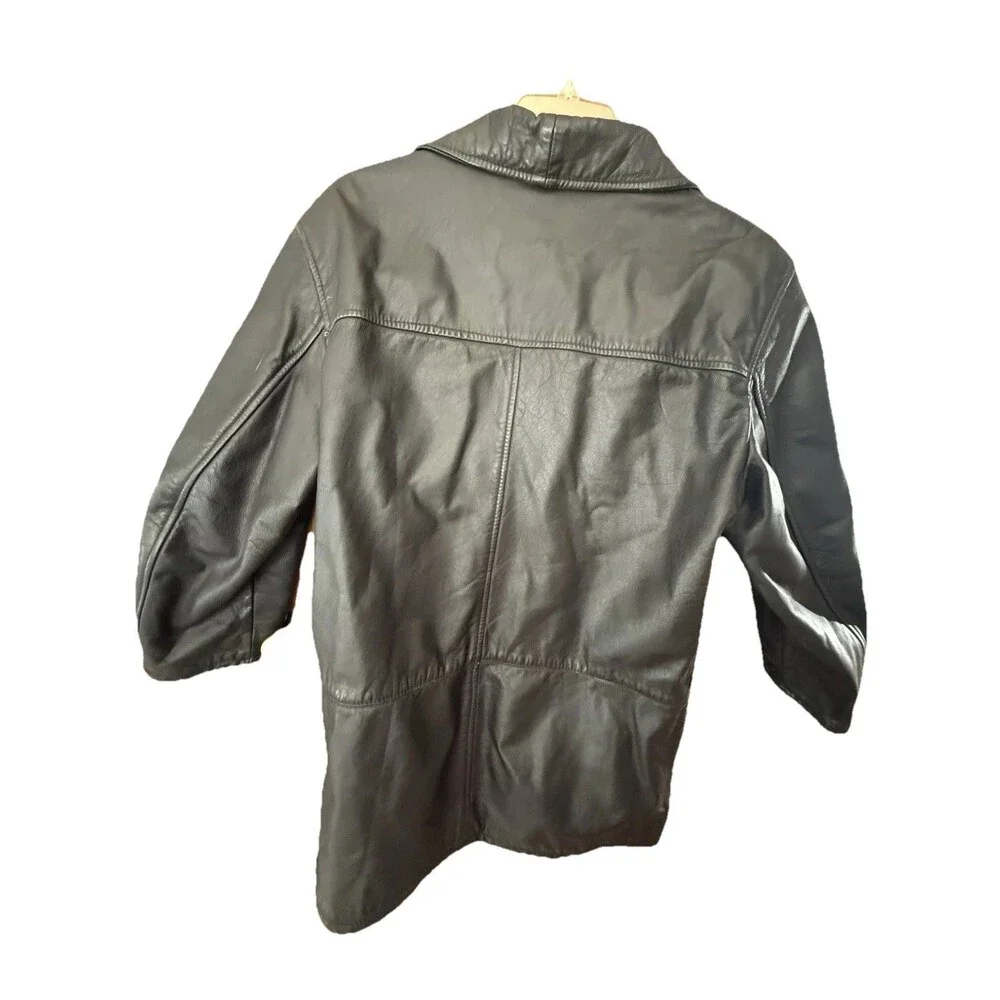 Vintage Howard Montgomery Vera Pelle Leather Car Coat Men's Size 50 Made Italy - Picture 6 of 6